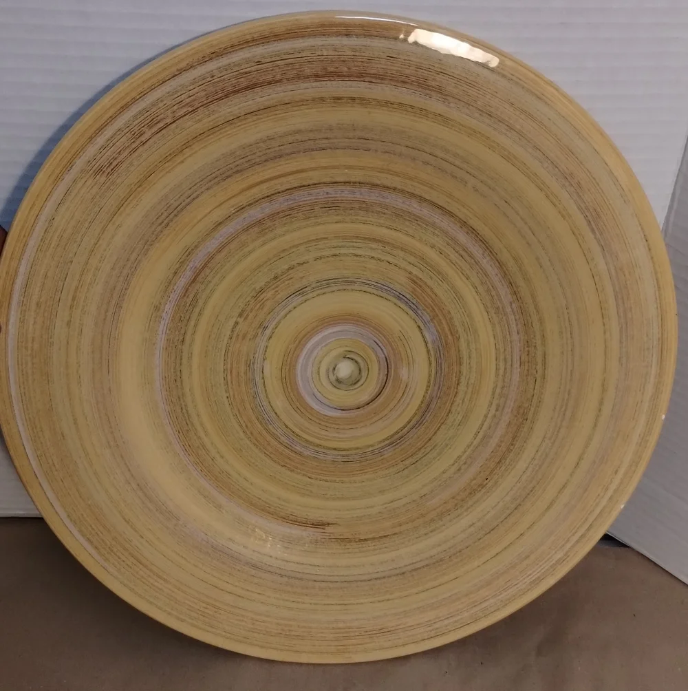 Pier 1 Terre Gold Earthenware Hand Painted Plater